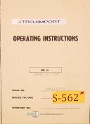 Strojimport-Strojimport BUA 31 - 1500, BUA 31 Grinder Operations Maint Parts Wiring Manual-BUA 31-BUA 31 - 1500-01